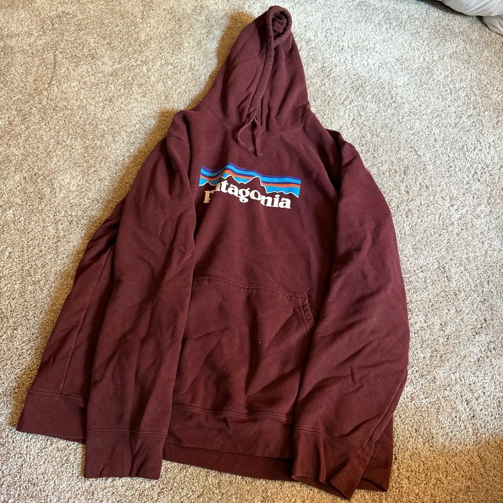 Patagonia Maroon Sweater with Classic Logo